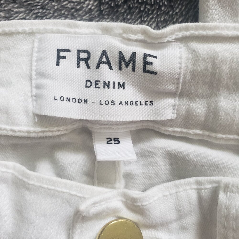 FRAME WHITE SKINNY JEANS SIZE 25 - Picture 5 of 8